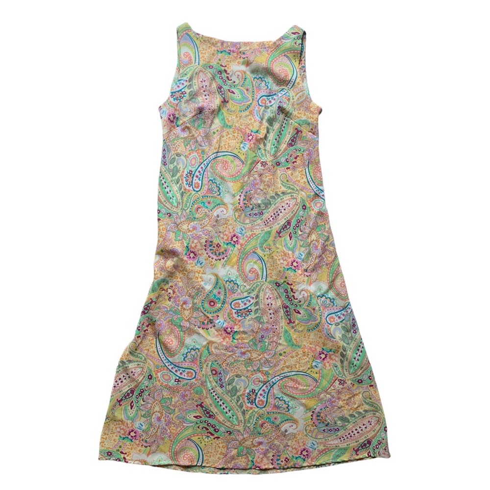 Vintage R & K Originals Yellow Paisley Midi Dress 8